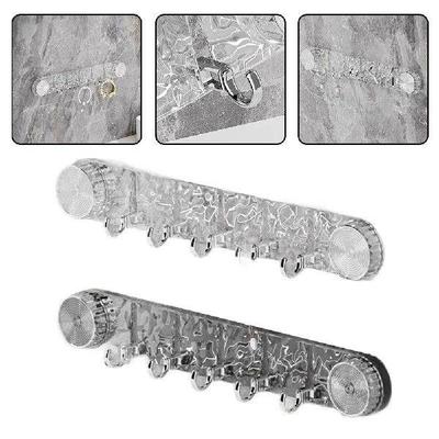 1pc Suction Cup 5 Hook For Bathroom Towel Rack Plastic