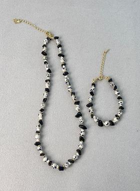 Qingdao Meilin Niche Design Necklace Spot Stone Irregular Bl