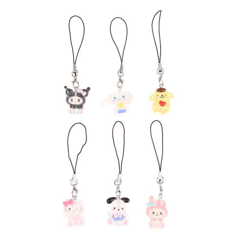 1PCS Sanrio Phone Pendant Melody Cinnamoroll Keychain Lanyar