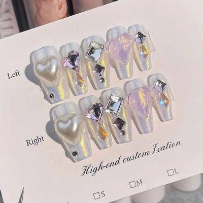 Aurora -length Press on Nails Full Cover Square Artificial