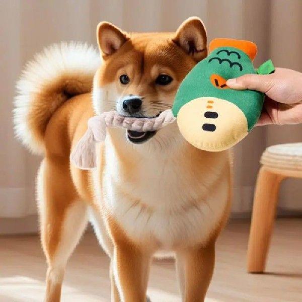 Squeaky Pet Toys Plush Squeaky Toys Puffhead Fish Chew Toys