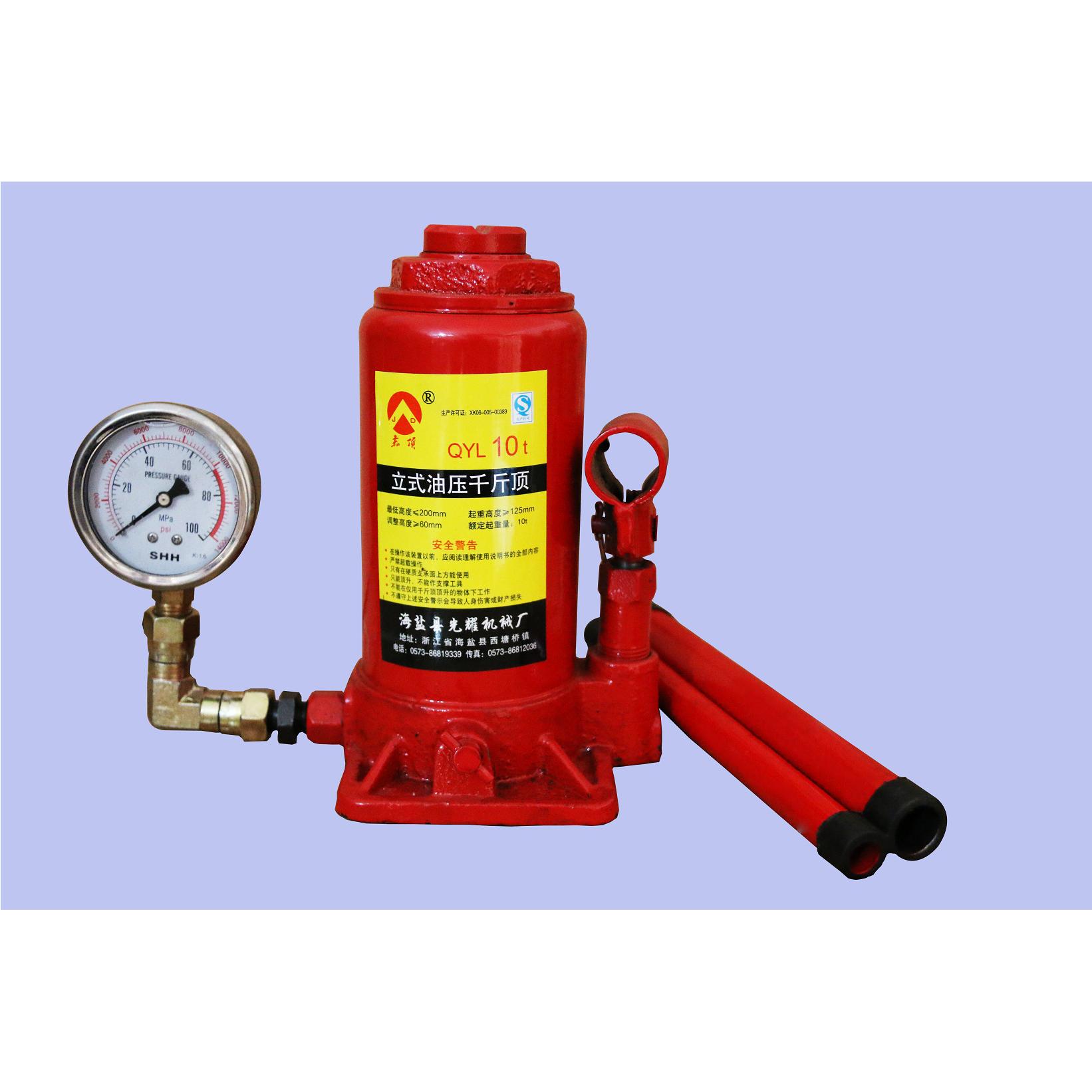 QYL10T千斤顶带压力表千斤顶10吨液压立式千斤顶实验用千斤