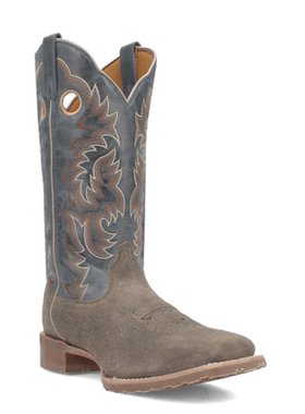 美国代购Laredo男靴西部牛仔靴秋季刺绣中筒皮靴镂空设计耐磨