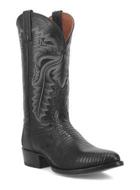 美国直邮Dan Post男款牛仔靴西部风情黑色刺绣短靴男士皮靴