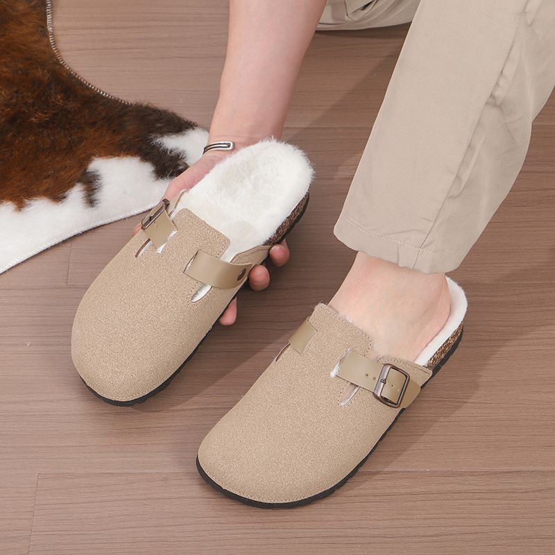 桑诺贝克秋冬全包勃肯鞋厚底钓鱼博肯单鞋一脚蹬皮鞋三喜同款