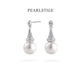 PEARLSTIGE至如爱迪生淡水珍珠耳钉气质高级珠宝感耳坠小灯泡耳钉