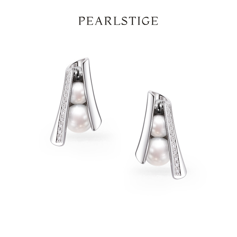 PEARLSTIGE马蹄莲珍珠耳钉