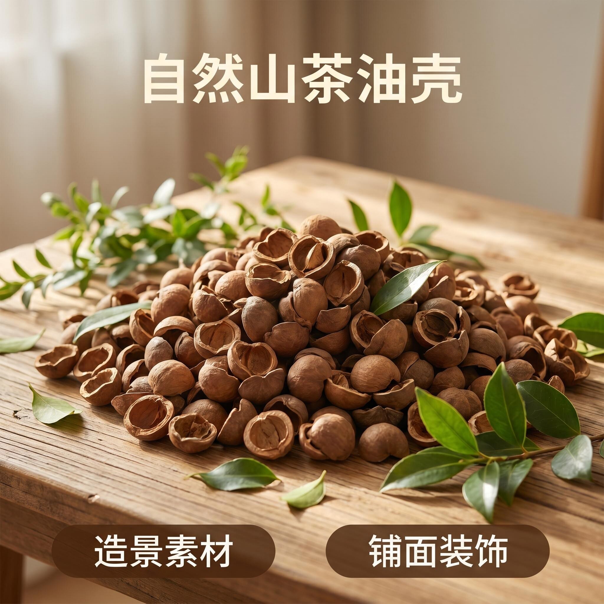 山茶油壳铺平方干花摆件盆栽铺面