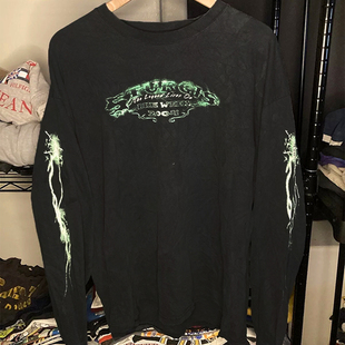 复古重磅Oversize水洗做旧长袖 Rally T恤 Motorcycle Sturgis