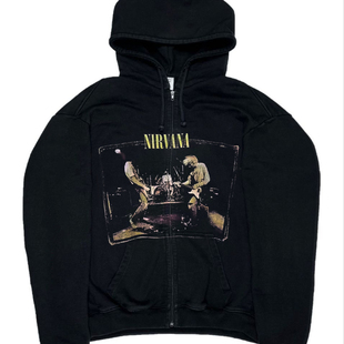 Nirvana涅槃乐队摇滚复古buff叠满重磅oversize落肩宽松开衫 卫衣