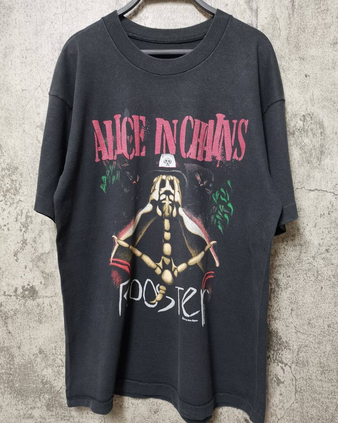 vintage爱丽丝囚徒alice in chains复古水洗重磅大码短袖高街t恤