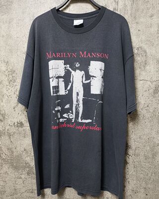 玛丽莲曼森Marilyn Manson哥特朋克暗黑vintage高街T恤宽松短袖