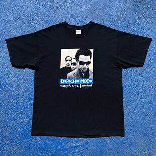 Depeche Mode乐队港味复古原创卡通可爱美式hiphop男女情侣短T
