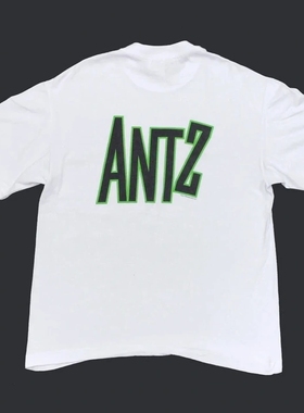 蚂蚁尖兵Antz宽松设计感小众ins国潮创意搞笑文字卡通童趣短袖T恤