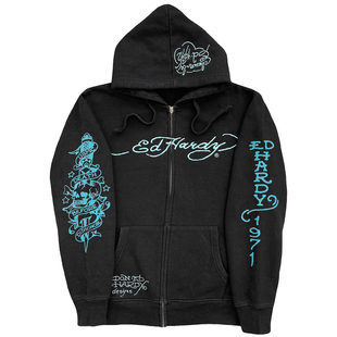 宝剑火焰！oldschool纹身师穿搭大码TATTOO暗黑哥特帽衫卫衣开衫