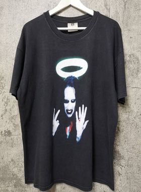 玛丽莲曼森Marilyn Manson90s重金属摇滚美式复古短袖 VintageT恤