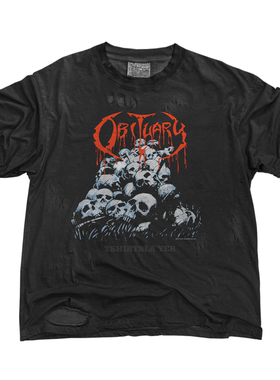 OBITUARY1900专辑Cause of Death水洗破坏轻薄短袖T恤高街暗黑