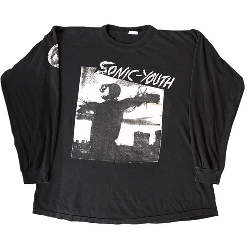 罕见水洗破洞重磅tee！Sonic Youth 90s Vintage 长袖T恤