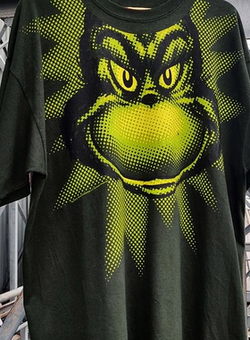 Dr Seuss The Grinch Black Tee绿毛怪格林奇百搭oversize短袖T恤
