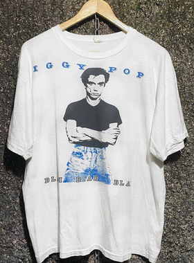 经典白色款！伊基波普Iggy Pop1986专辑Blah-Blah-Blah音乐海报T