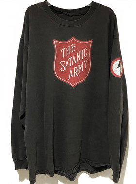 Marilyn Manson重磅水洗破坏长袖T恤Vintage暗黑哥特摇滚tee！