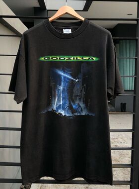 哥吉拉Godzilla美潮高街复古ovesize简约滑板嘻哈嘻哈重磅短袖T恤