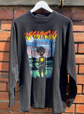 The Offspring后裔乐团重磅复古做旧水加大码vintage长袖T恤