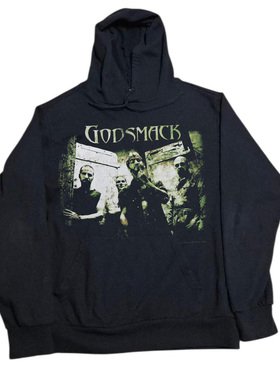 Godsmack上帝之击乐队古着感与潮流感兼具百搭休闲小众连帽卫衣