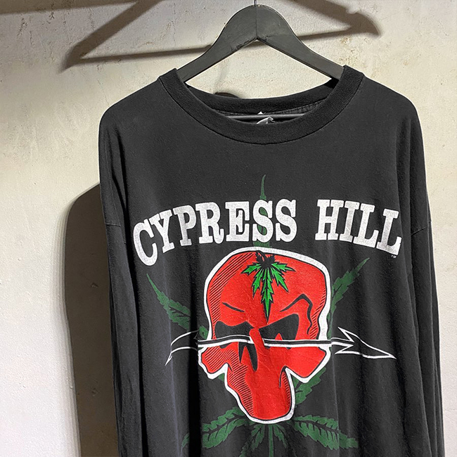 Cypress Hill音乐组合！美式重磅破坏vintage穿搭重磅水洗做旧长T