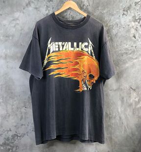 Metallica美国金属乐队复古休闲重磅oversize潮流小众别致短袖T恤