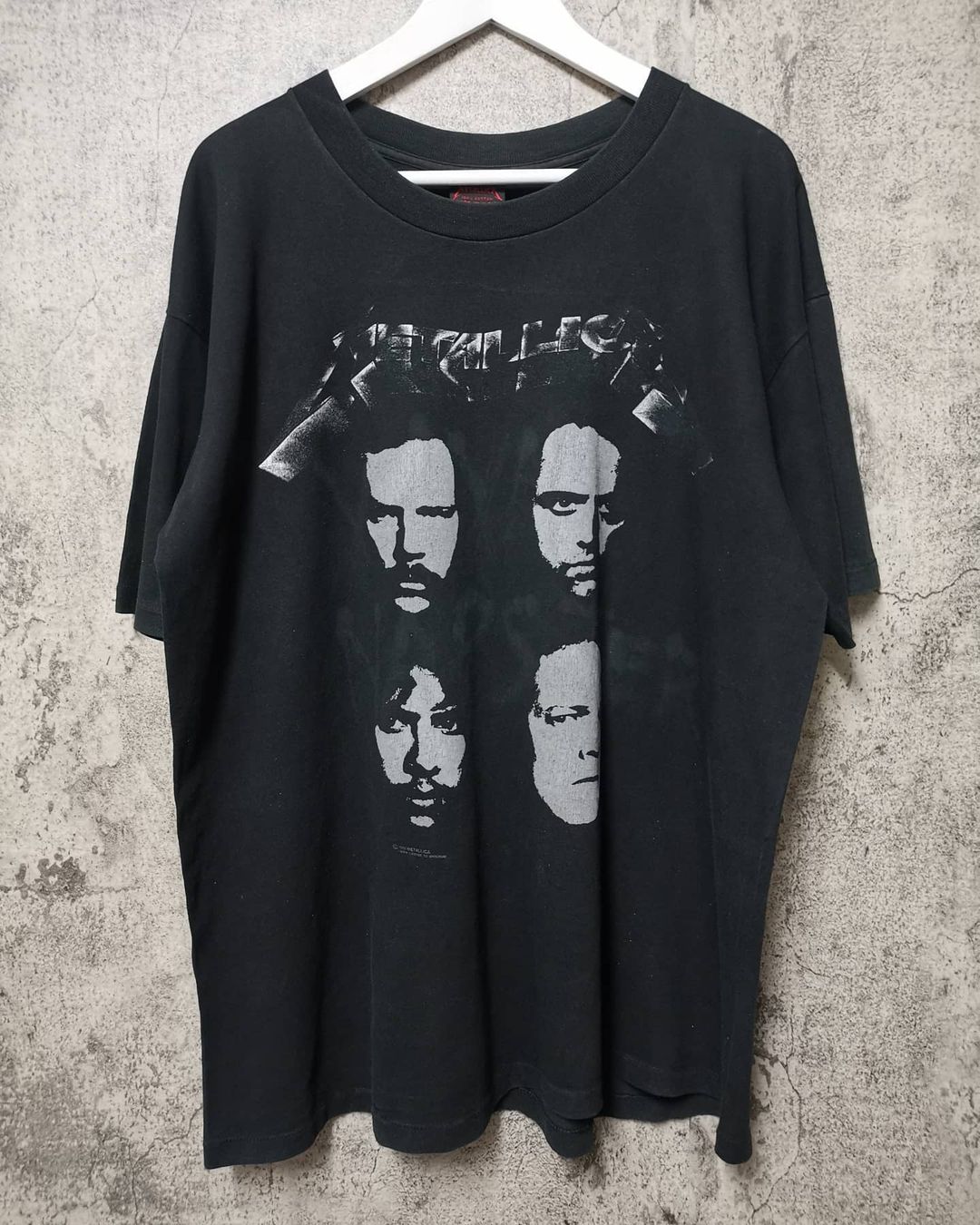 金属乐队Metallica1991专辑Metallica高街T恤重磅做旧vintage短袖