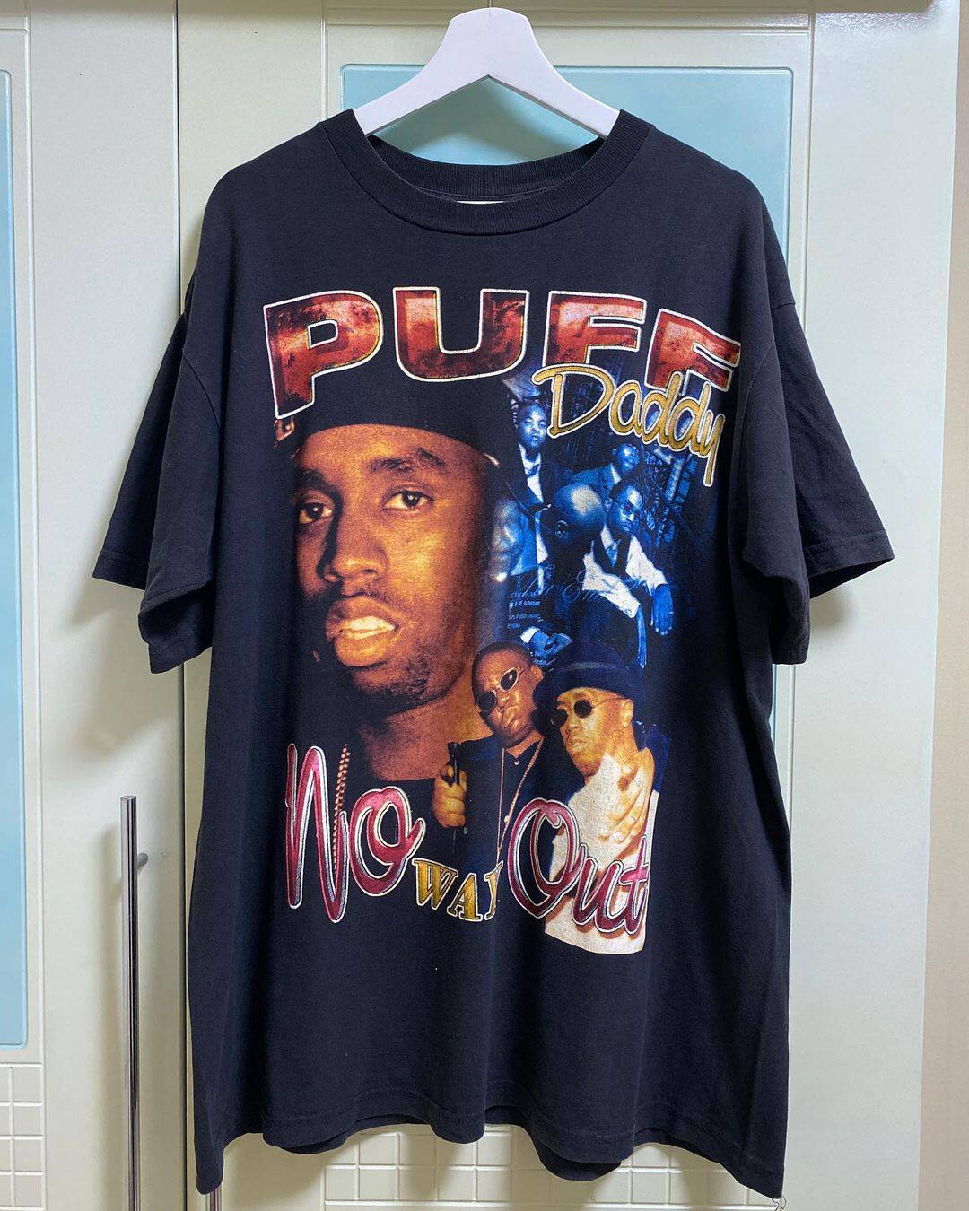 说唱歌手肖恩库姆斯diddy美式街头复古t恤rapper穿搭vintage短袖