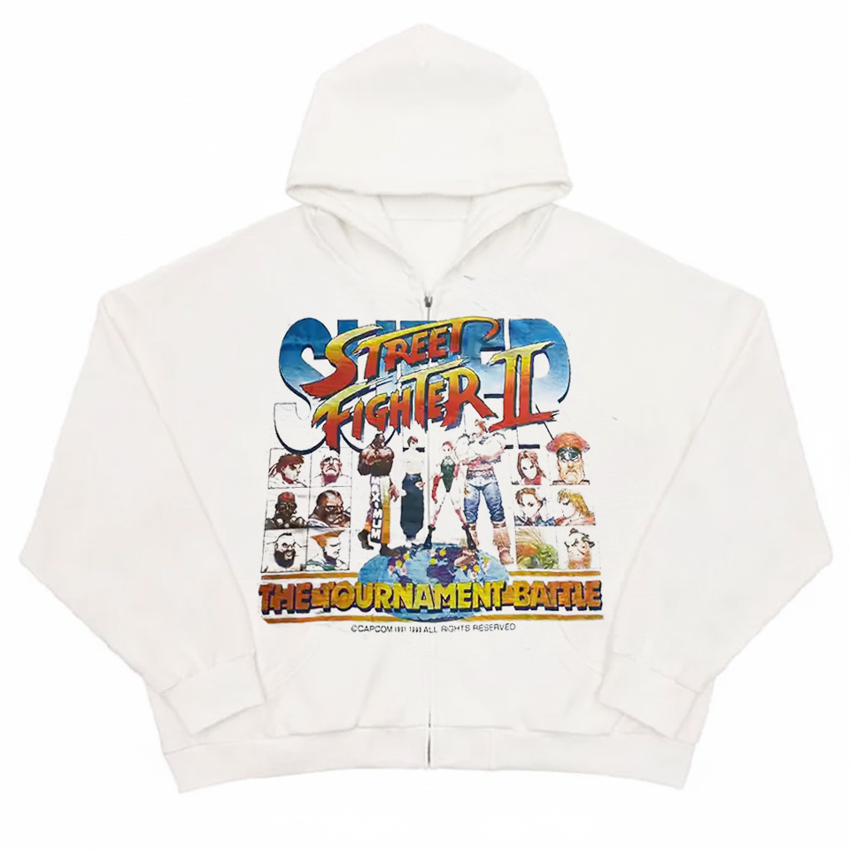 Street Fighter II街头霸王复古宽松落肩无性别休闲百搭开衫卫衣