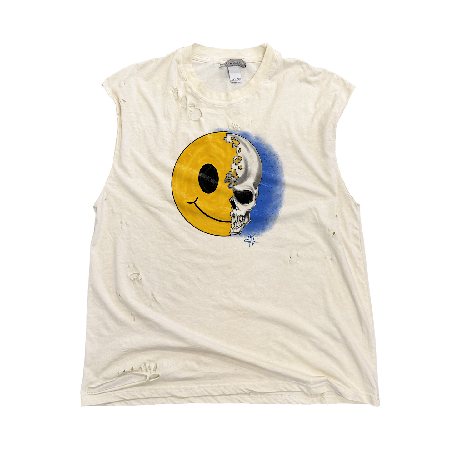 笑脸骷髅复古水洗做旧高街前卫滑板水洗破洞破坏砍袖背心打底,服饰配件/皮带/帽子/围巾,手帕,淘宝优惠券,粉丝福利购,淘宝优惠卷