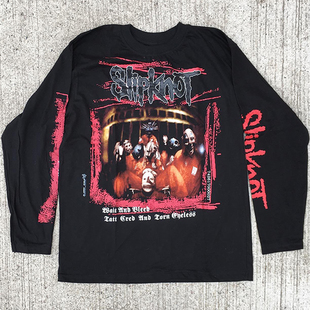 Slipknot 活结乐队首张录音室专辑封面主题Vintage重磅长袖T恤