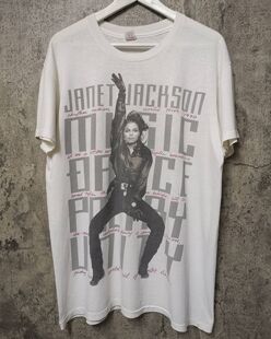 1990珍妮杰克逊Janet Damita Jo Jackson短袖直喷重磅vintageT恤