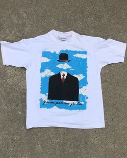 T恤 加大码 Magritte1964作品人类之子vintage重磅短袖 画家Rene