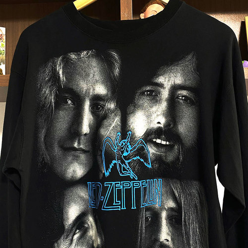 极其稀有！Led Zeppelin齐柏林飞艇90s Vintage水洗破洞重磅长袖T