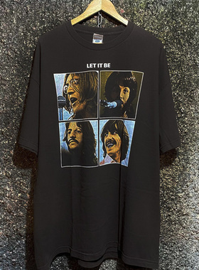 罕见！披头士乐队The Beatles8曲目纪念美式复古短袖vintageT恤