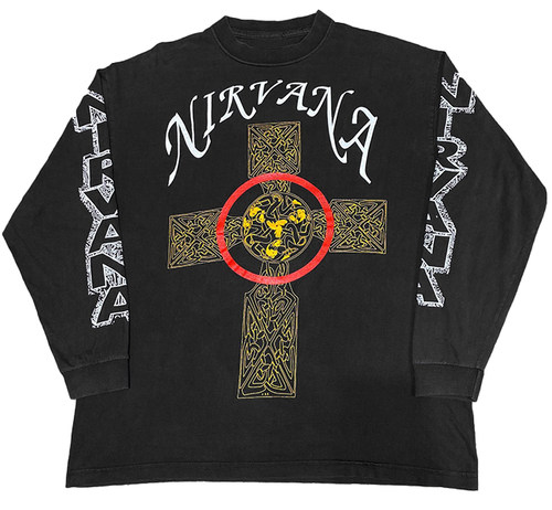殿堂级！复古 90s Vintage Nirvana水洗破坏重磅长袖T恤