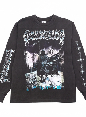 Dissection肢解乐队oversize落肩宽松美潮高街无性别重磅长袖T恤