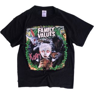 黑色款 Tour短袖 tee Values Korn摇滚乐队1999专辑Family 经典