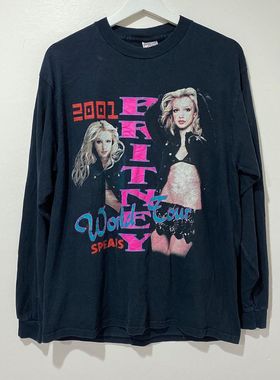 90s布兰妮斯皮尔斯Britney Spears重磅vintage加大码复古长袖T恤