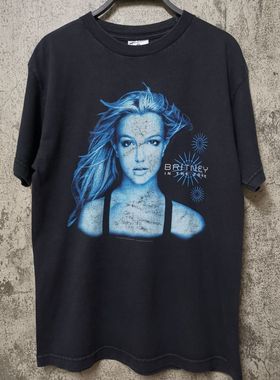 布兰妮斯皮尔斯Britney Jean Spears90svintage重磅做旧短袖T恤