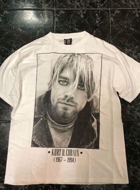 科特柯本Kurt Cobain街头FOG高街潮酷大码显瘦宽松设计感短袖T恤