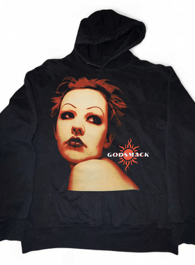 Godsmack上帝之击乐队复古摇滚vintage风美式古着感宽松连帽卫衣