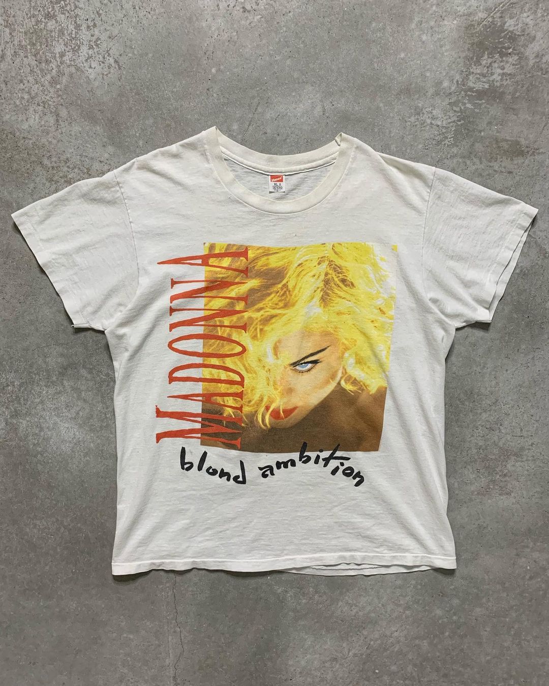 夏季薄款！240g白色tee 麦当娜美式复古1998年演唱会穿搭短袖T恤
