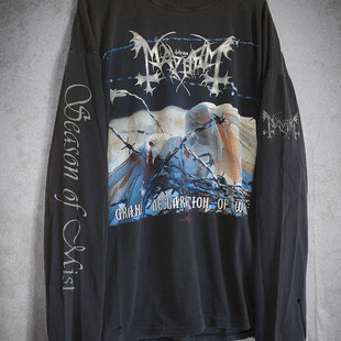 Mayhem Grand Declaration Of War Tour Vintage美式重磅长袖T恤