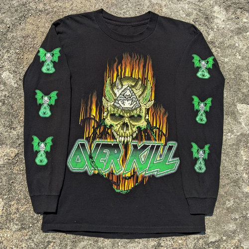 罕见 tee！Overkill摇滚乐队暗黑哥特Vintage高街说唱穿搭长袖T恤