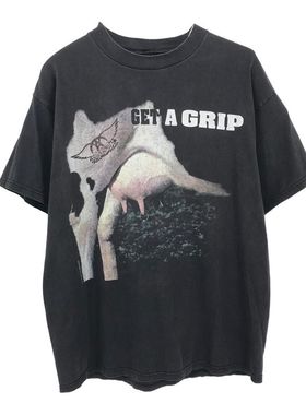 vintage史密斯飞船空中铁匠Aerosmith1993专辑音乐Get a Grip短袖